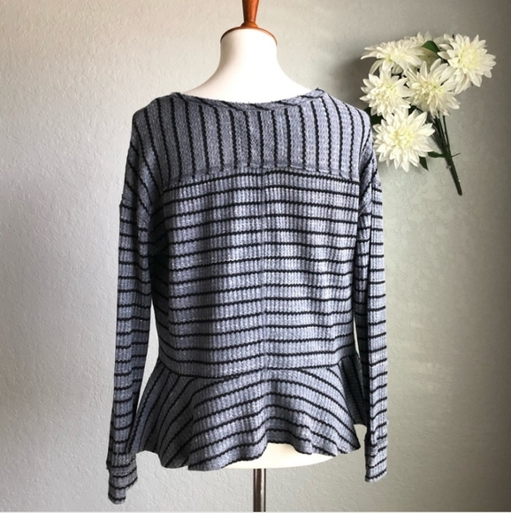 Free People Stripe Peplum Top - Picture 3 of 10